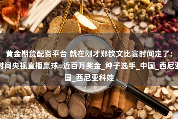 黄金期货配资平台 就在刚才郑钦文比赛时间定了：黄金时间央视直播赢球=近百万奖金_种子选手_中国_西尼亚科娃
